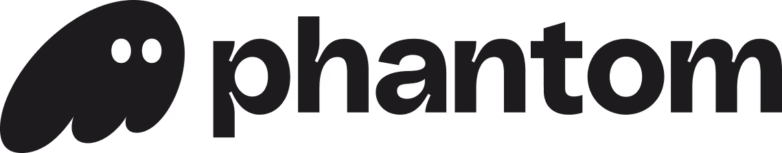 Phantom logo in black color with transparent background
